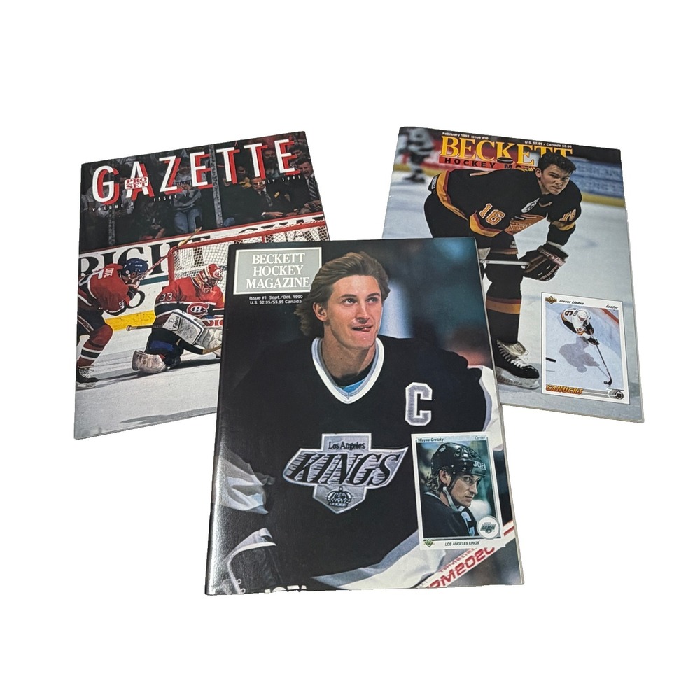 Wayne Gretzky Beckett Hockey Magazine Lot 3 Trevor Linden Pro Set Gazette